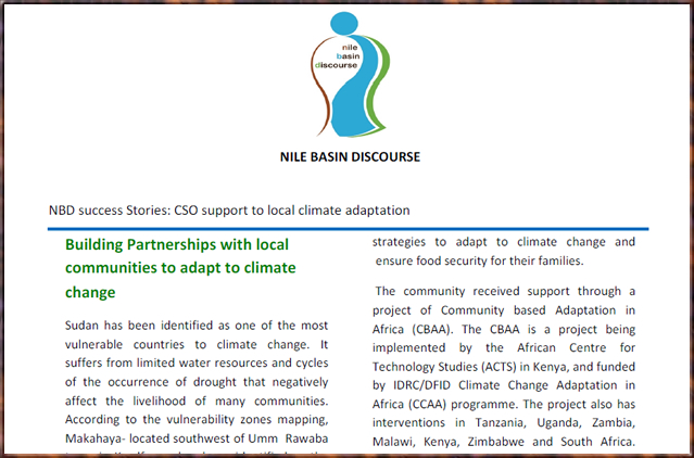 Building Partnerships with local communities to adapt to climate change - Sudan