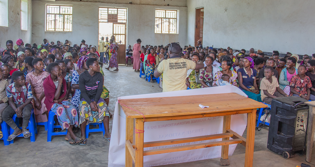 Participants at the International Women’s Day Celebration event - mainly idle teens, young mothers, and ex combatants; majority of whom are currently enrolled for skills training with ACPDI 