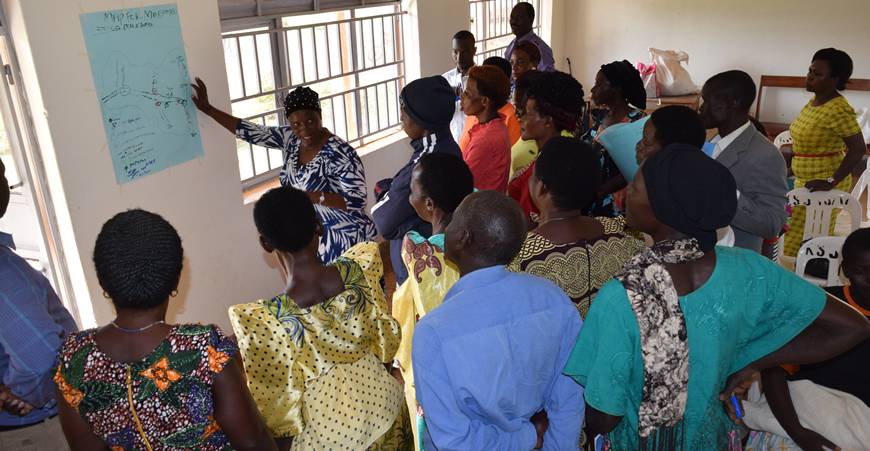 Women group leaders in a planning session ahead of the Water, Sanitation and Hygiene Learning Caravan