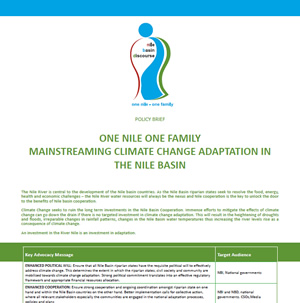 Mainstreaming Climate Change Adaptation in The Nile Basin