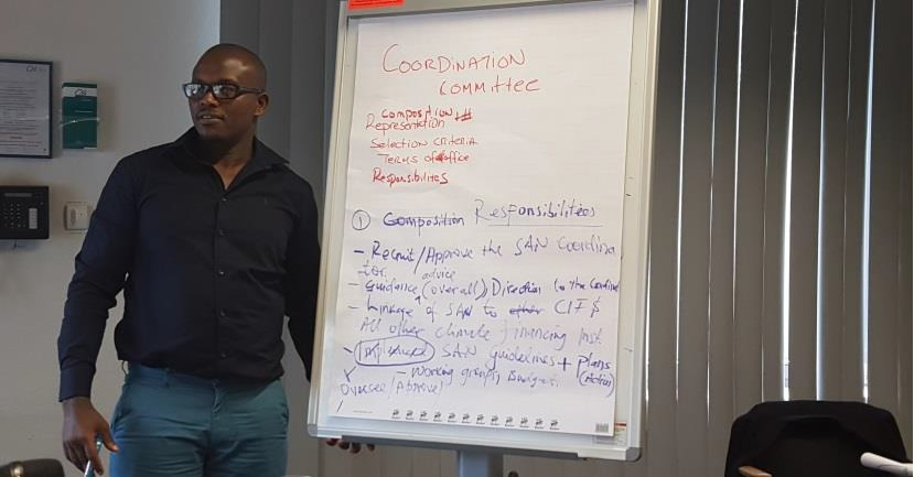 Mr. Gakumba John, coordinator NDF Rwanda; at the World Bank’s Stakeholders Advisory Network Meeting - Bonn, Germany 2017