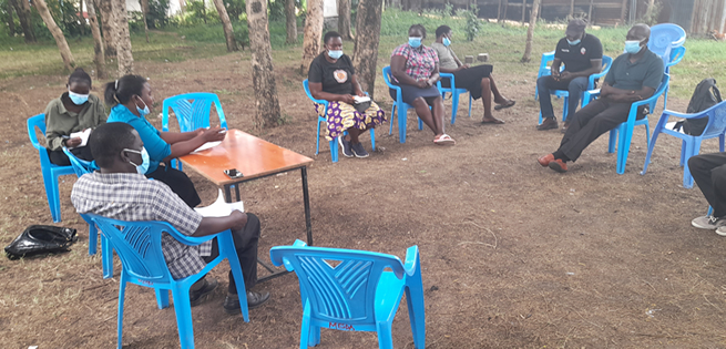 Uhai Lake Forum Staff Conducting a Focus Group Discussion with community members in Muhoroni Sub County